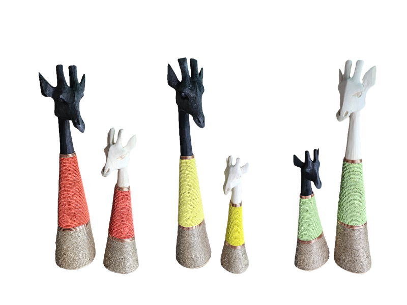 Giraffes Red, Yellow, Lime green